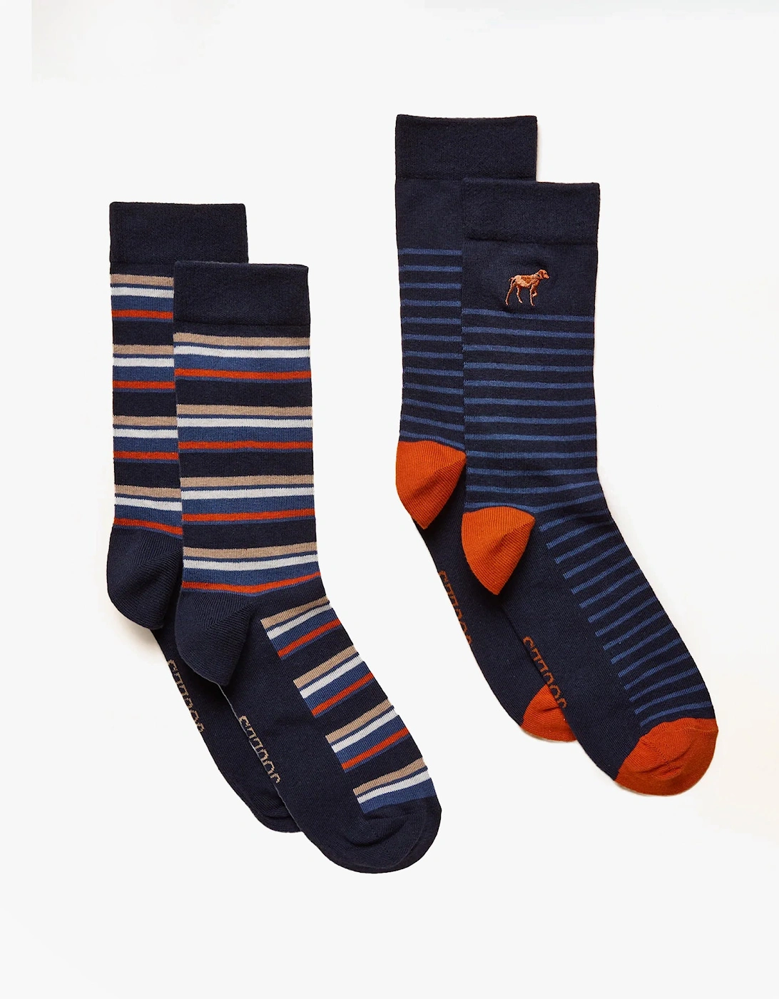 KINGSBURY Mens Socks Navy/Ginger