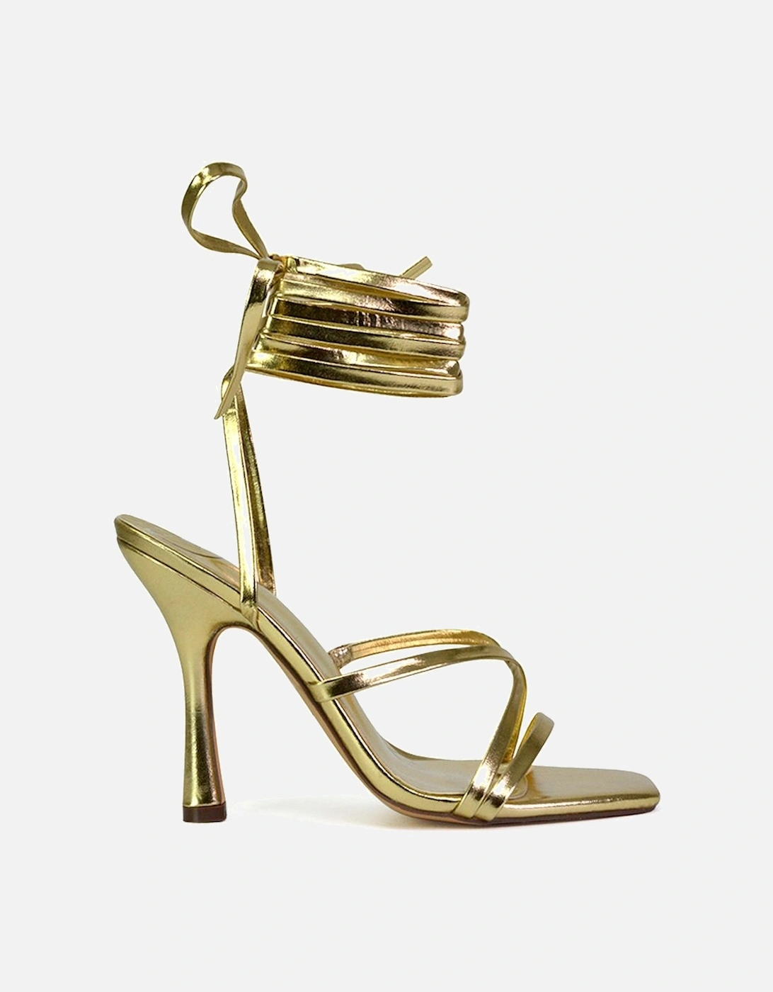 'Kyra' Lace Up High Heel Stilettos Sandals with Square Toe, 2 of 1