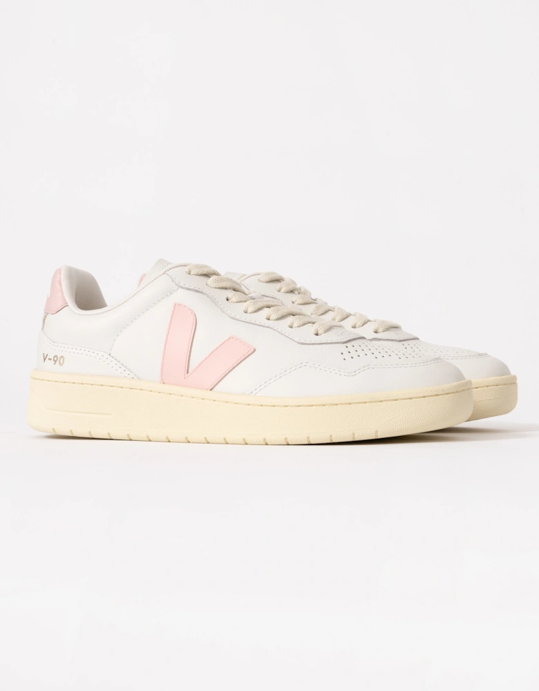 V-90 OT Leather Womens Trainers - White/Petale