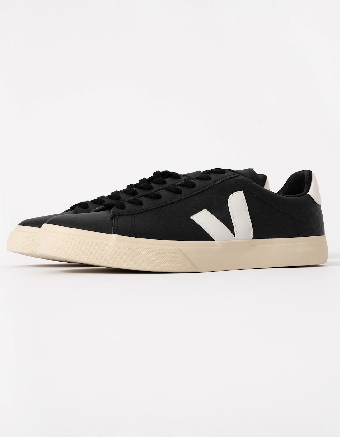 Campo Leather Mens Trainers - Black/White, 6 of 5