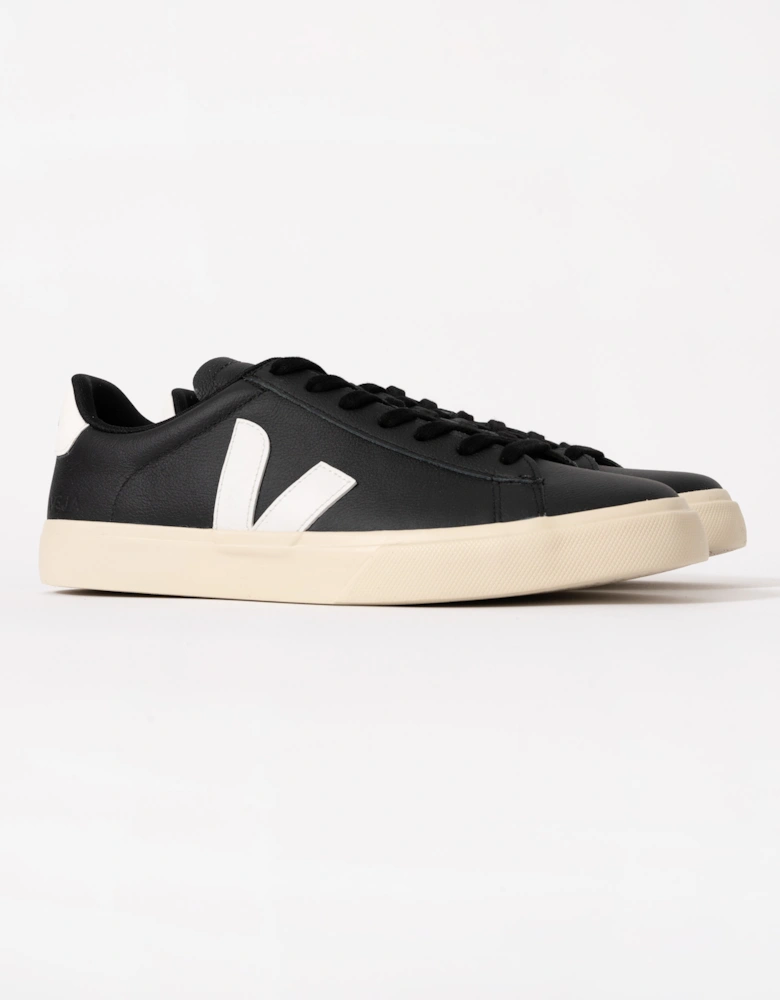 Campo Leather Mens Trainers - Black/White