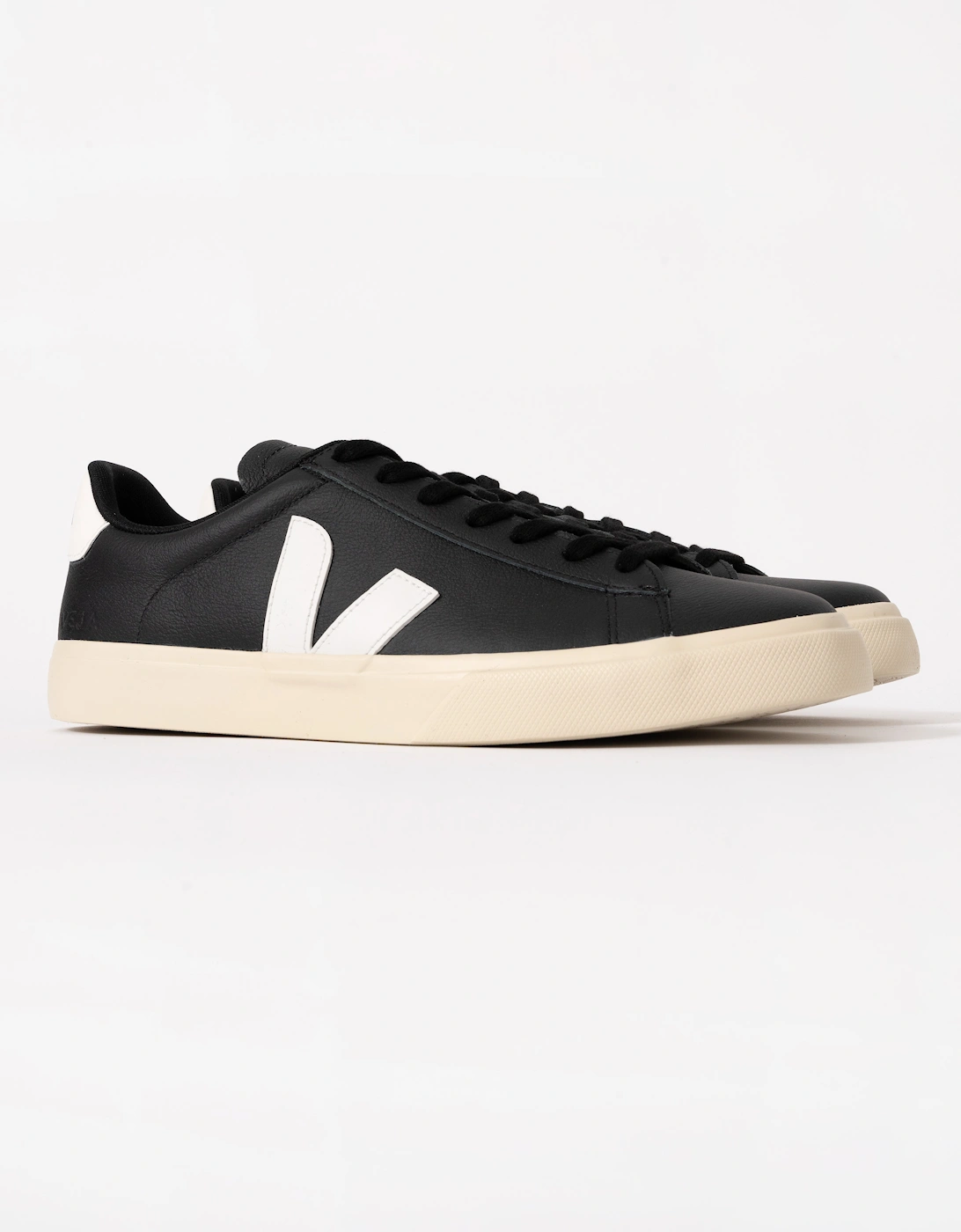 Campo Leather Mens Trainers - Black/White
