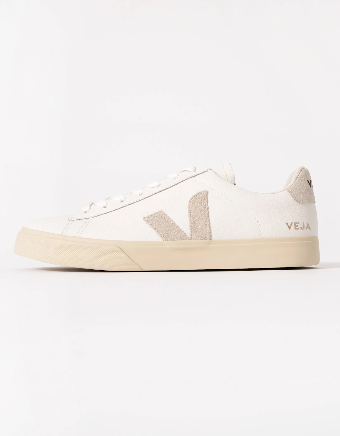 Campo Leather Mens Trainers - White/Natural Suede