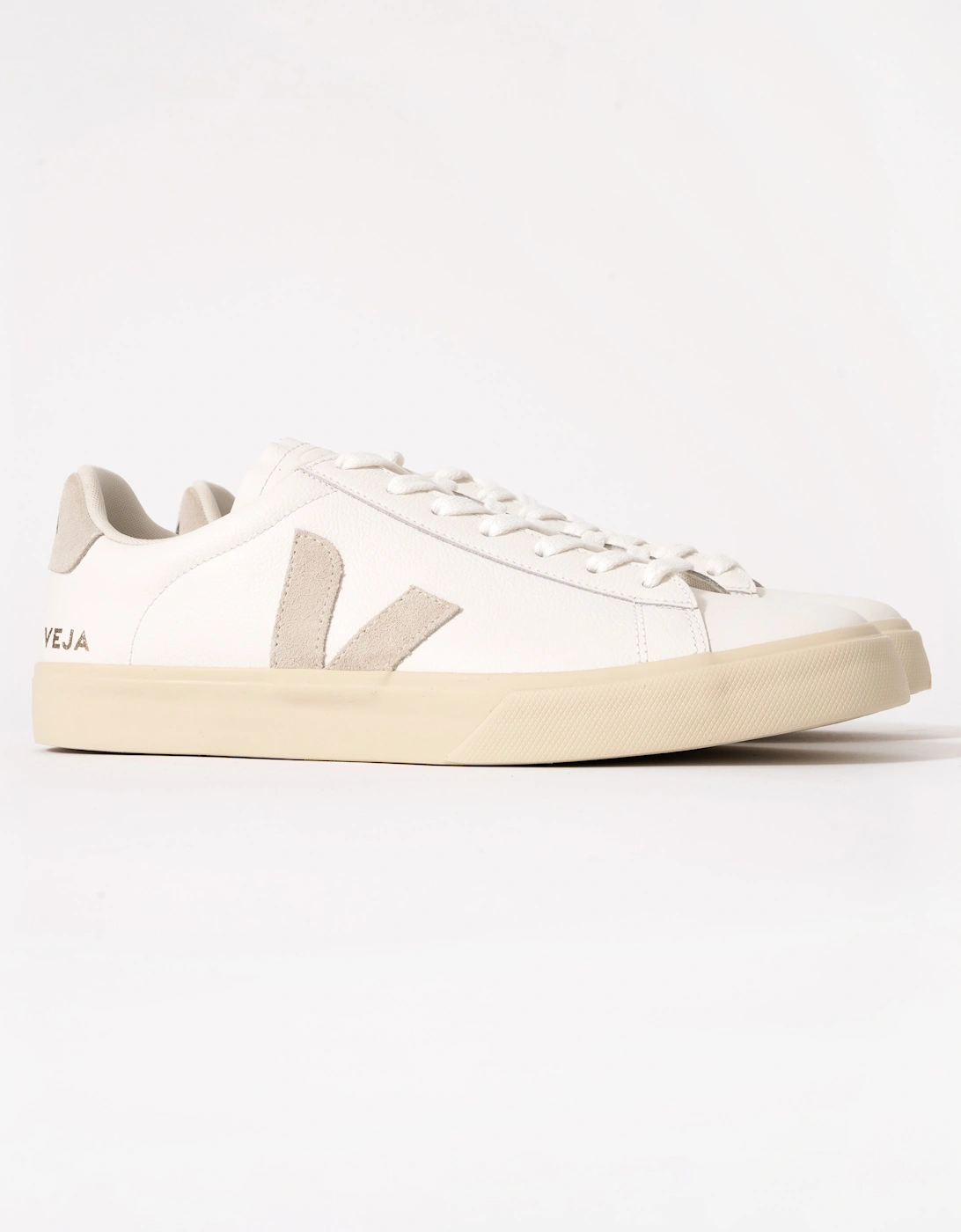 Campo Leather Mens Trainers - White/Natural Suede