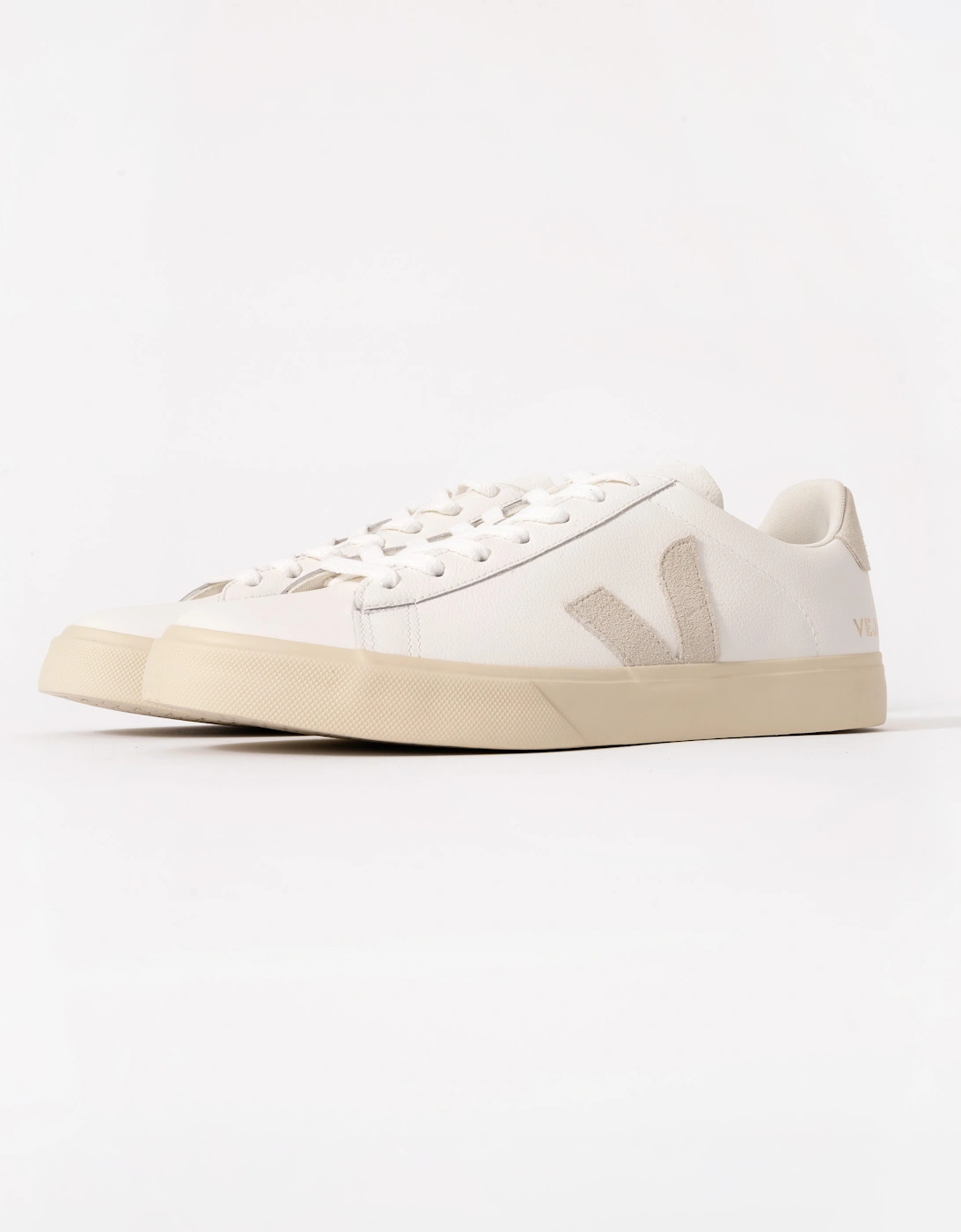 Campo Leather Mens Trainers - White/Natural Suede, 6 of 5