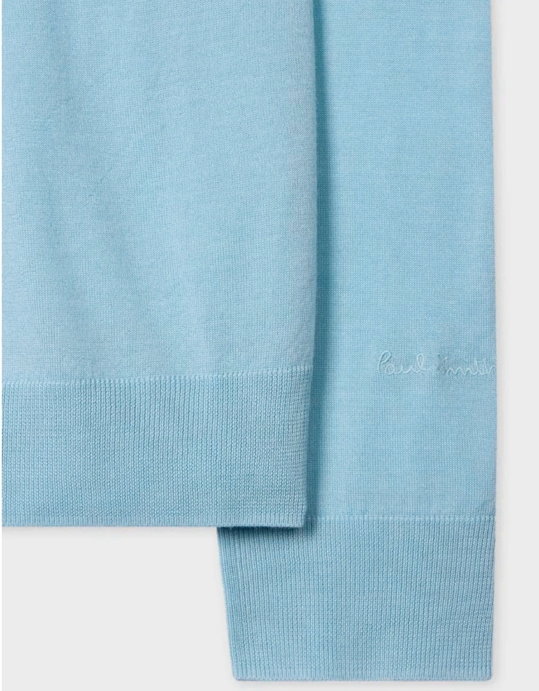 LS Polo Sweater 40B Blue