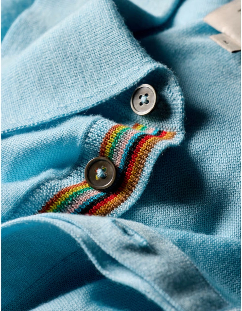 LS Polo Sweater 40B Blue