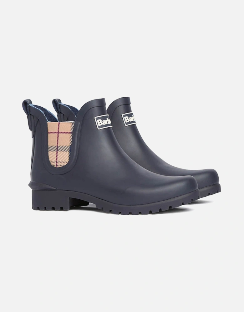 Wilton Womens Wellingtons - Navy/Hessian
