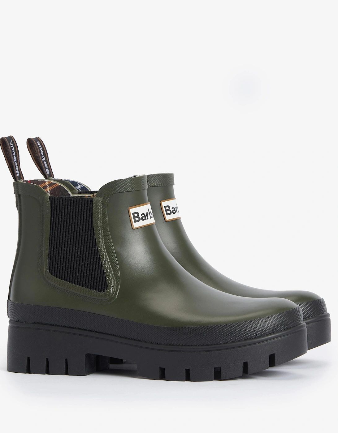 Women's Barbour Halton Womens Chelsea Wellies - Olive/Black - Green - Size: 6