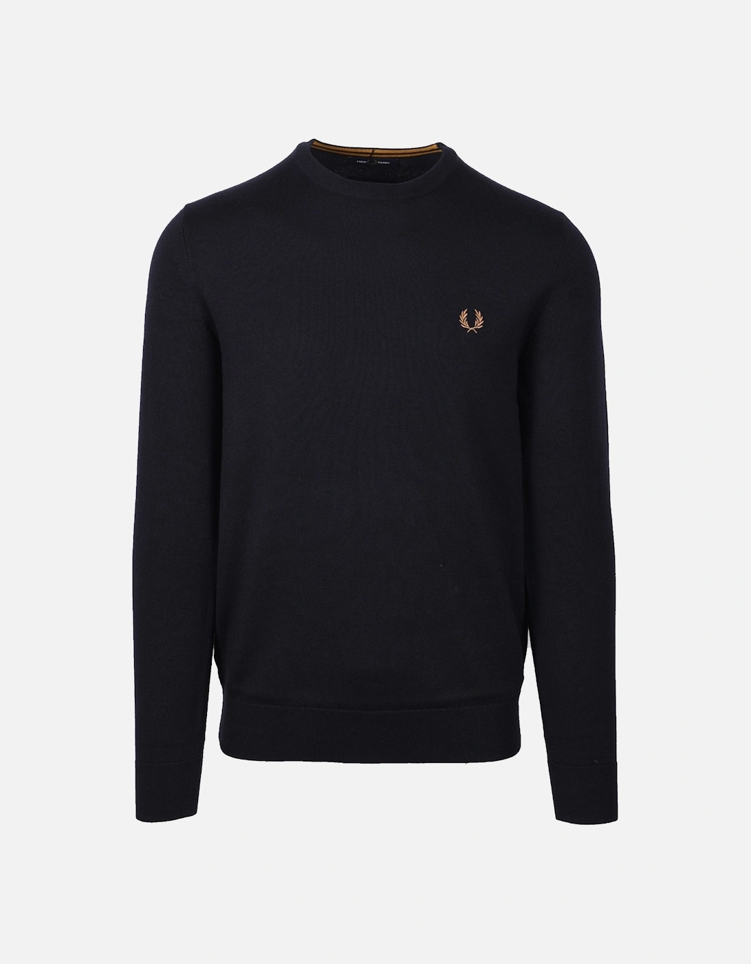 Men's Fred Perry Classic Crew Neck Knitwear Navy - Black - Size: 40