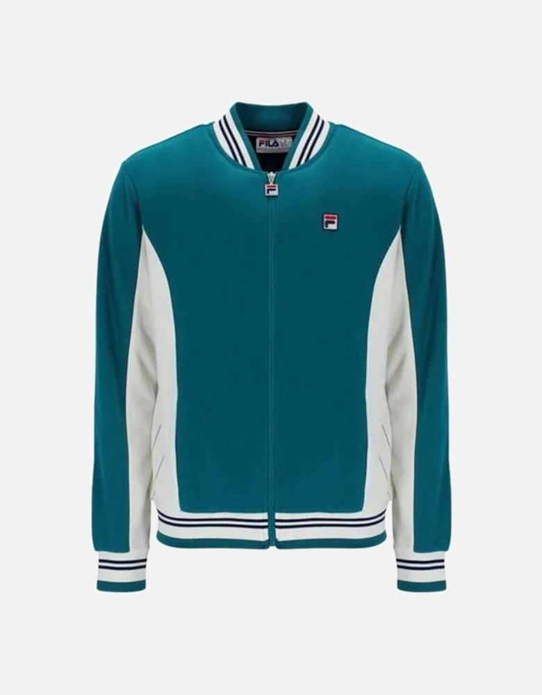 Vintage Settanta Baseball Track Jacket - Deep Lagoon/Gardenia/Black