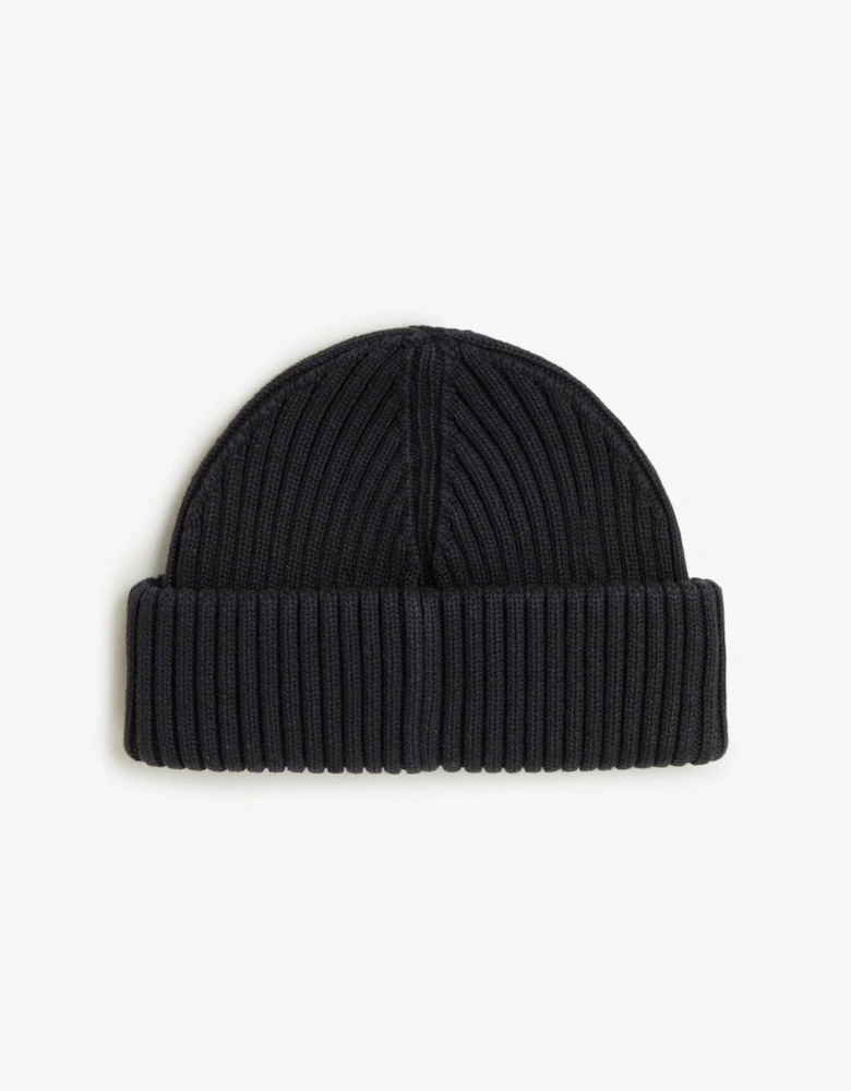 Mens Cotton Ribbed Beanie - Black 102
