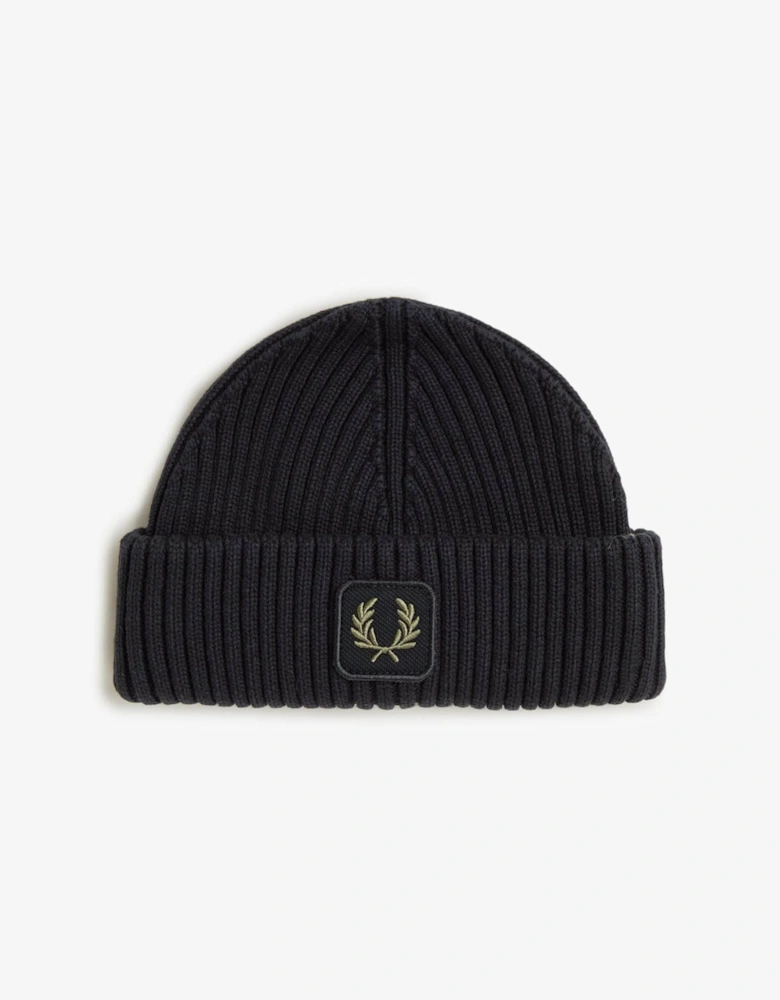 Mens Cotton Ribbed Beanie - Black 102