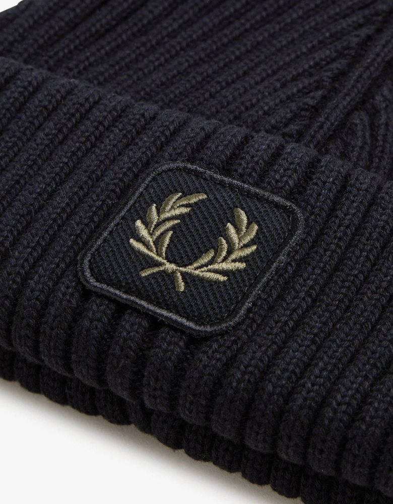 Mens Cotton Ribbed Beanie - Black 102