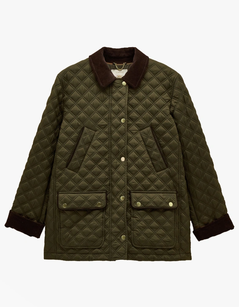 Beatrix Womens Showerproof Quilted Coat Khaki Green