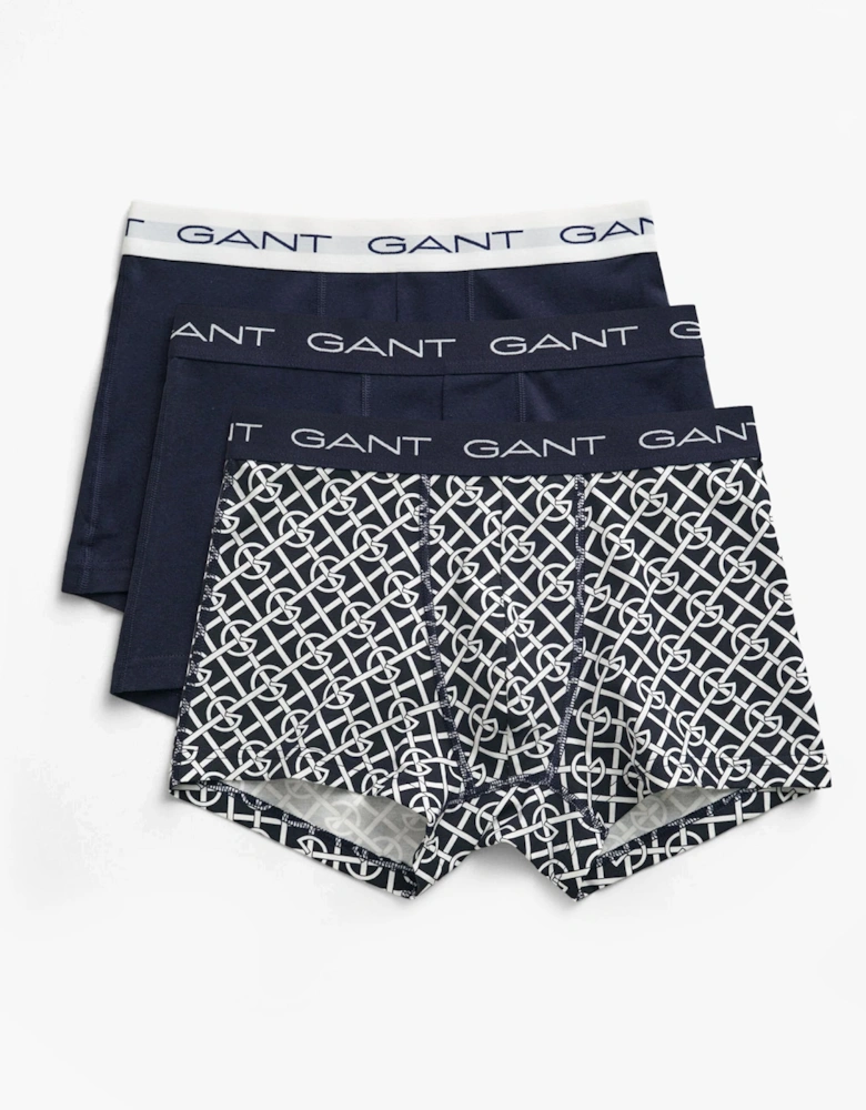 G PATTERN Mens Trunks 3-Pack Evening Blue