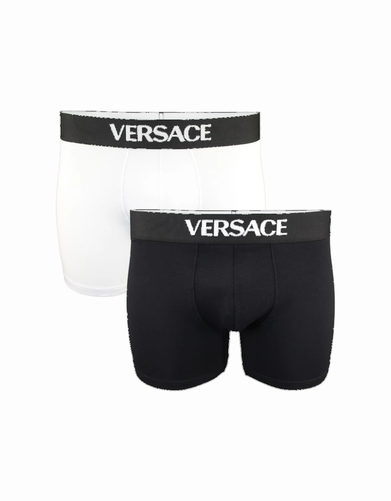 2-Pack Essentials Tex Jersey Boxer Briefs, Black/White