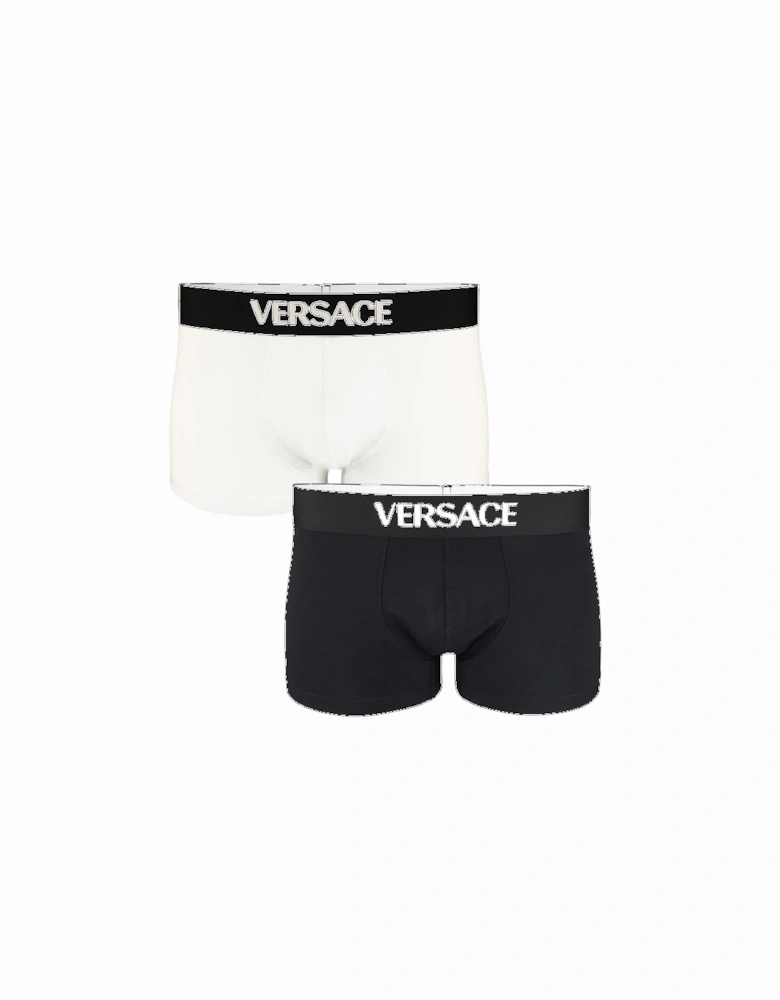 2-Pack Essential Tex Jersey Low Rise Trunks, Black/White