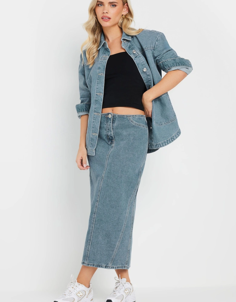 Petite Denim Midi Skirt