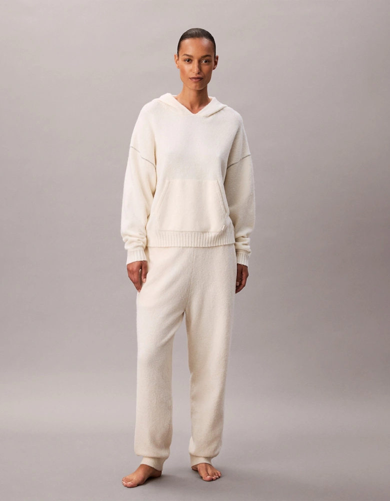 PLUSH HOODIE. Womens Ivory