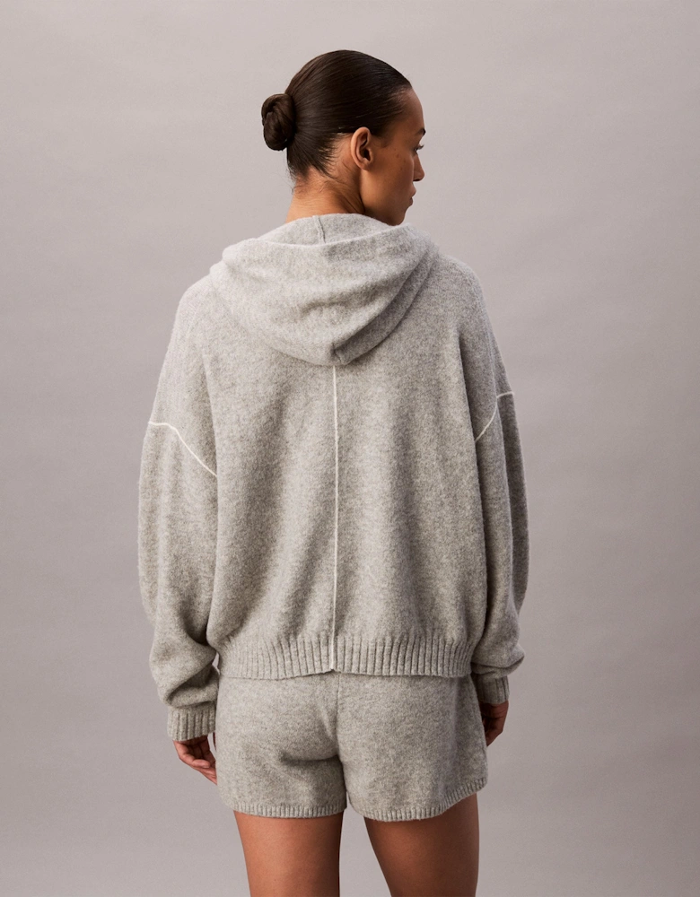PLUSH HOODIE. Womens Hoodies Grey Heather
