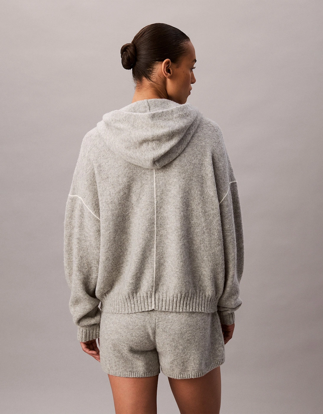 PLUSH HOODIE. Womens Hoodies Grey Heather