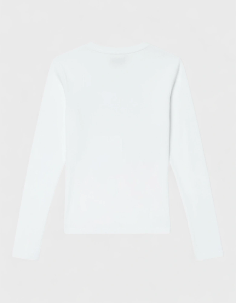 Le T-Shirt Brode Long Sleeve White