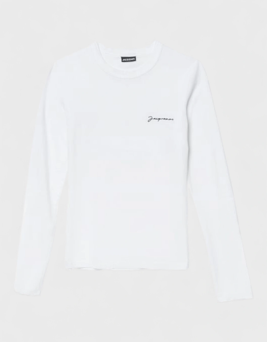 Women's Jacquemus Le T-Shirt Brode Long Sleeve White - Size: 10/8