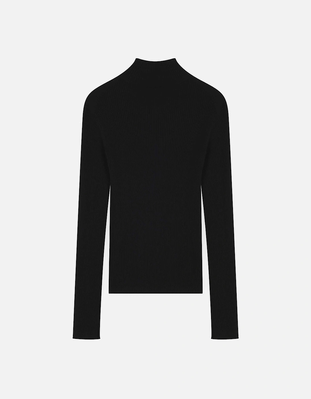 Tonal Fox Head Patch Fine Ribbed Turtleneck Jumper