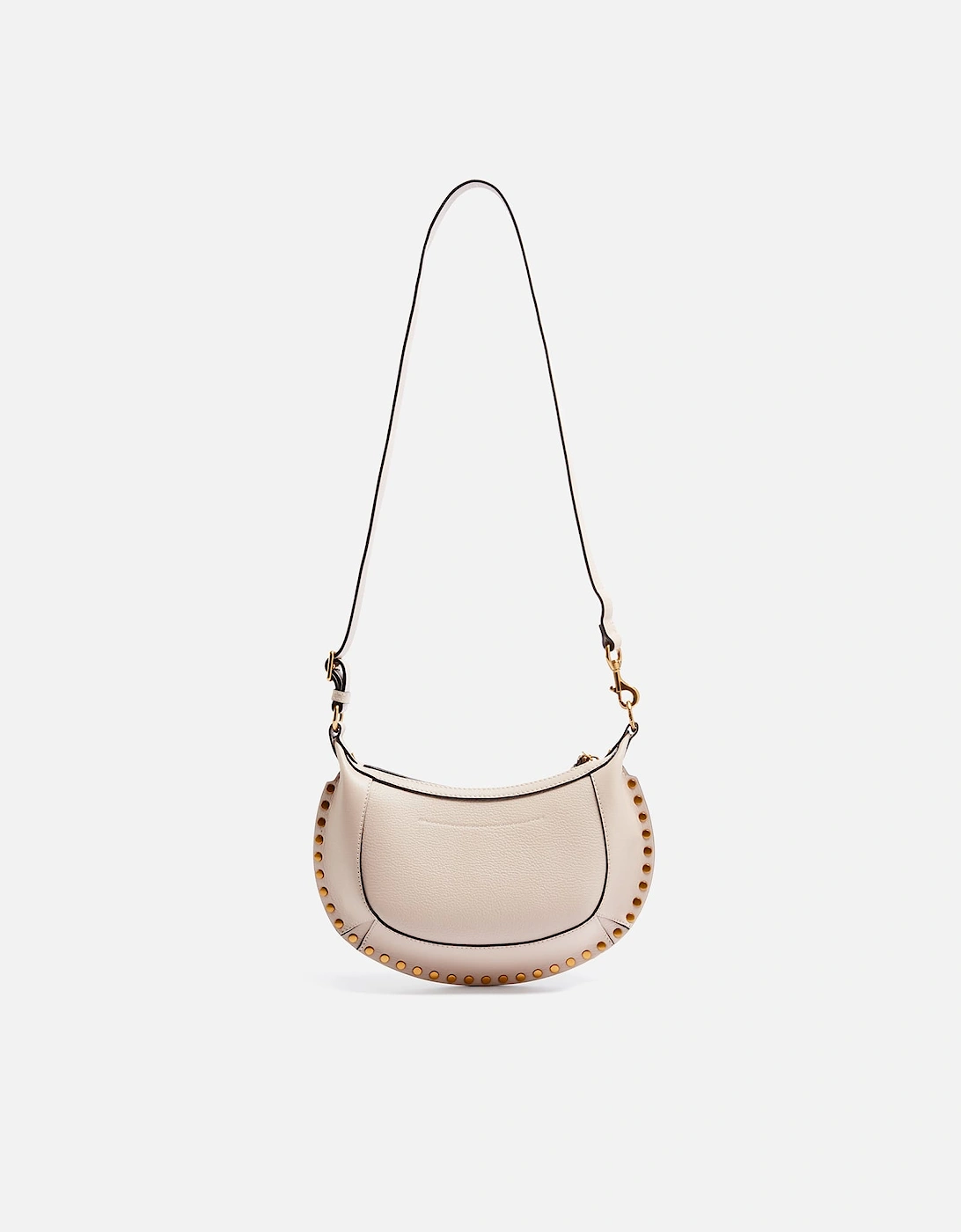 Oskan Moon Studded Grainy Leather Shoulder Bag
