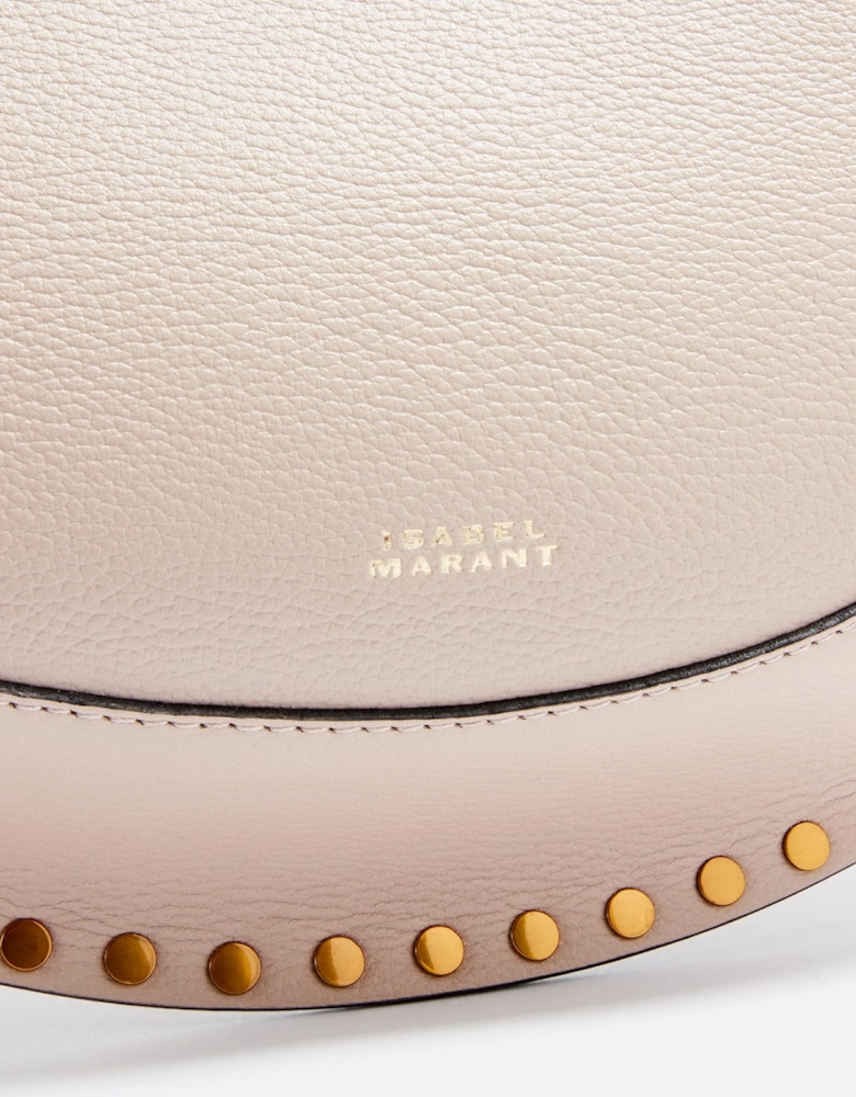 Oskan Moon Studded Grainy Leather Shoulder Bag