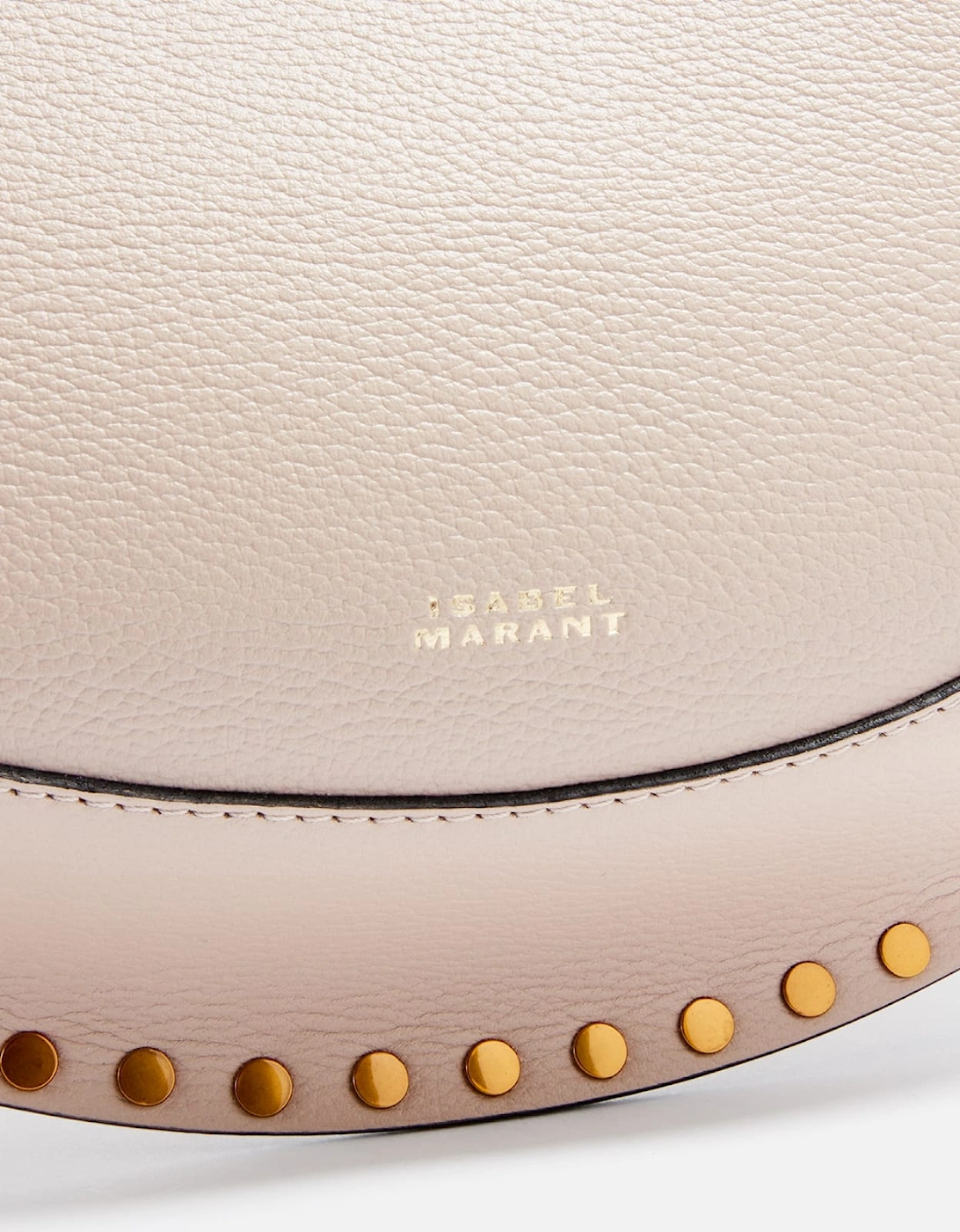 Oskan Moon Studded Grainy Leather Shoulder Bag