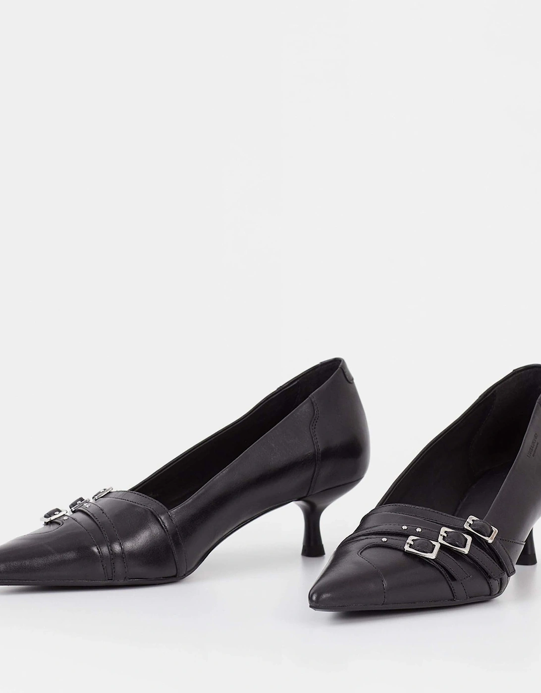 Lykke Leather Kitten Heeled Court Shoes