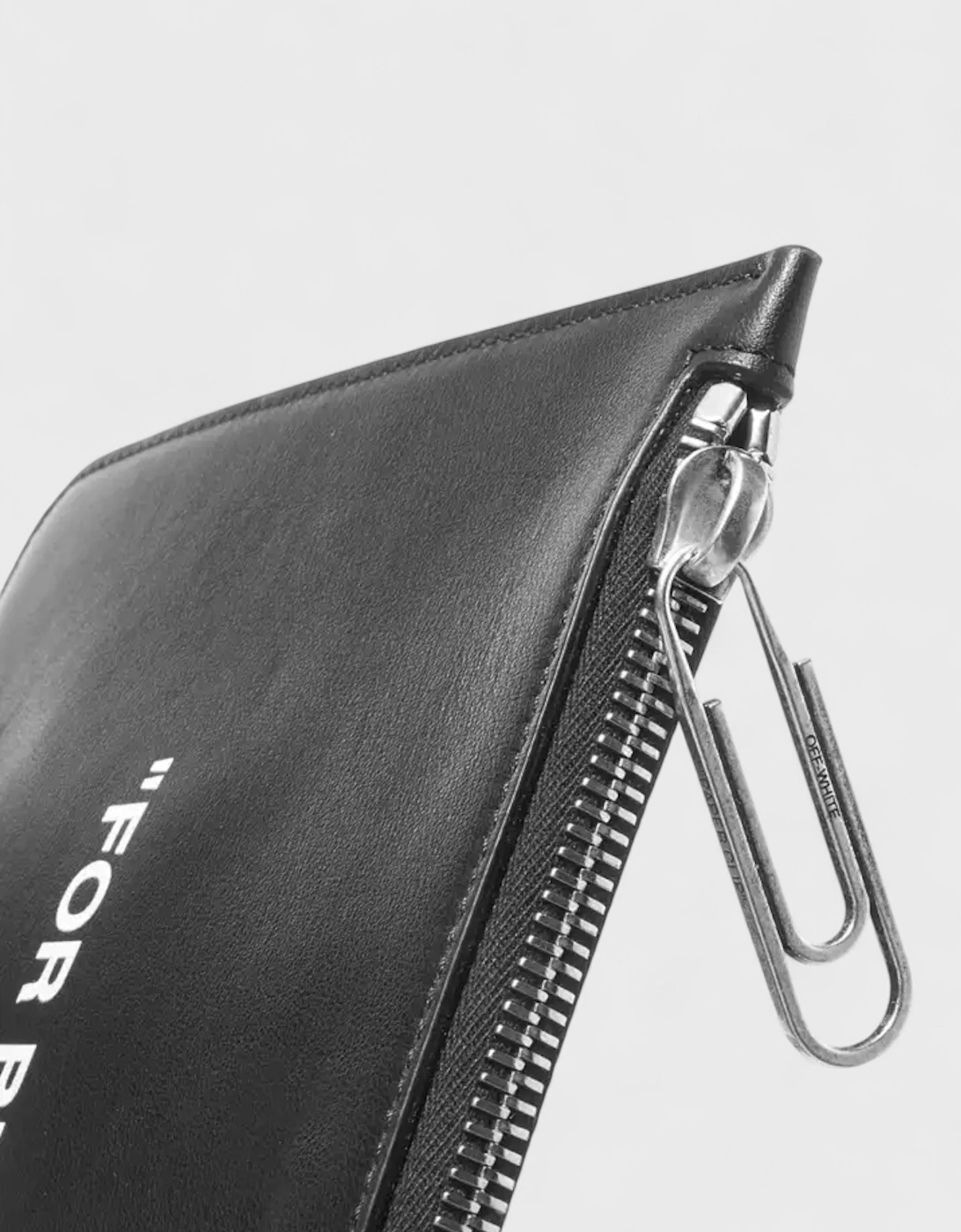 Quote Print Clutch Bag Black