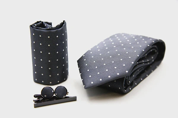 Polka Dot Tie Set - Charcoal, 2 of 1