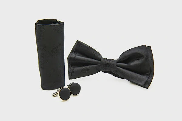 Paisley Bow Tie Set - Black, 2 of 1