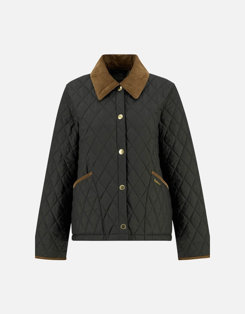 Icons Cropped Liddesdale Womens Quilted Jacket - Sage/Ancient