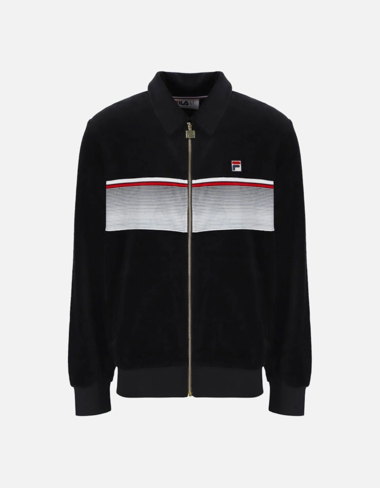 Vintage Malakai Zip Up Velour Track Top - Black