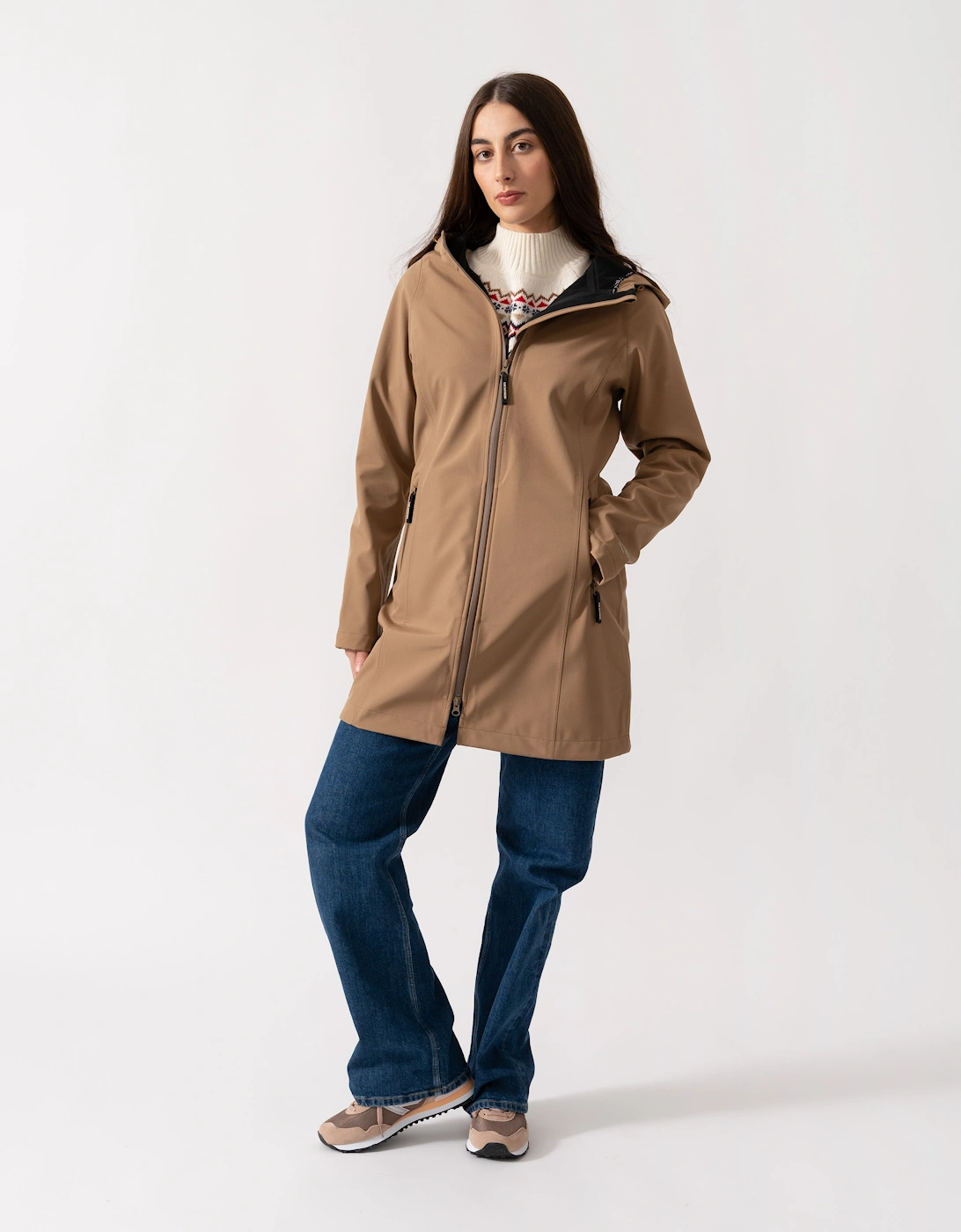 Women's Ilse Jacobsen Daybreak Womens Softshell Raincoat - Mocca 248 - Brown - Size: UK16 eu42 us14