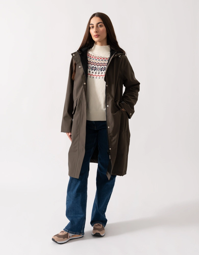 Daybreak Womens Long Softshell Raincoat - Wren 259