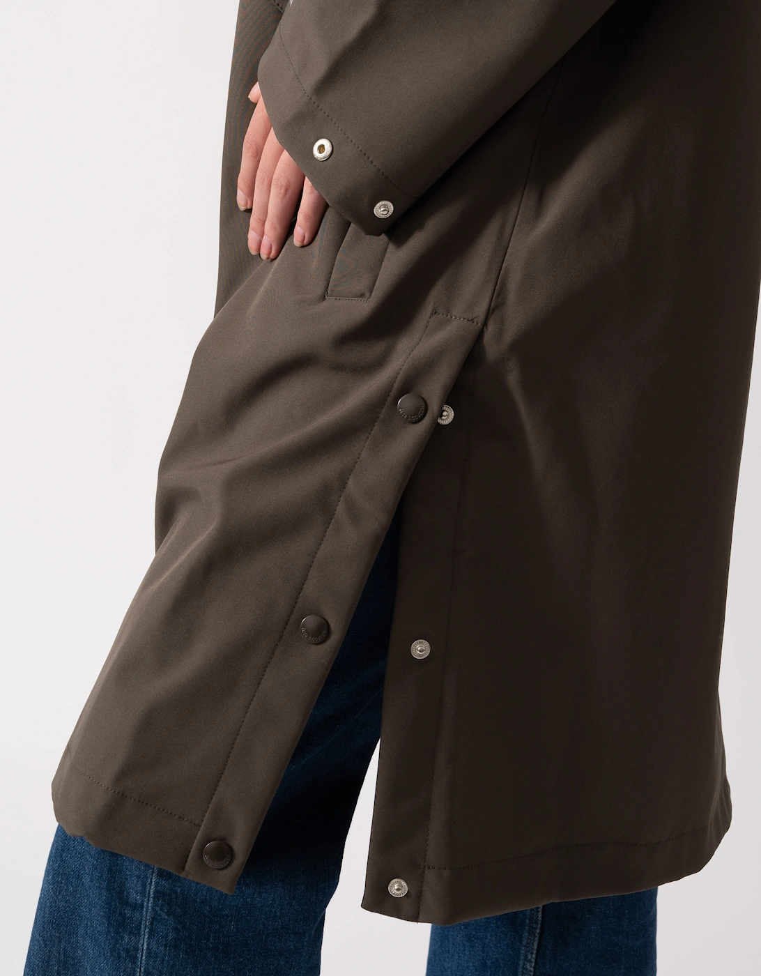 Daybreak Womens Long Softshell Raincoat - Wren 259