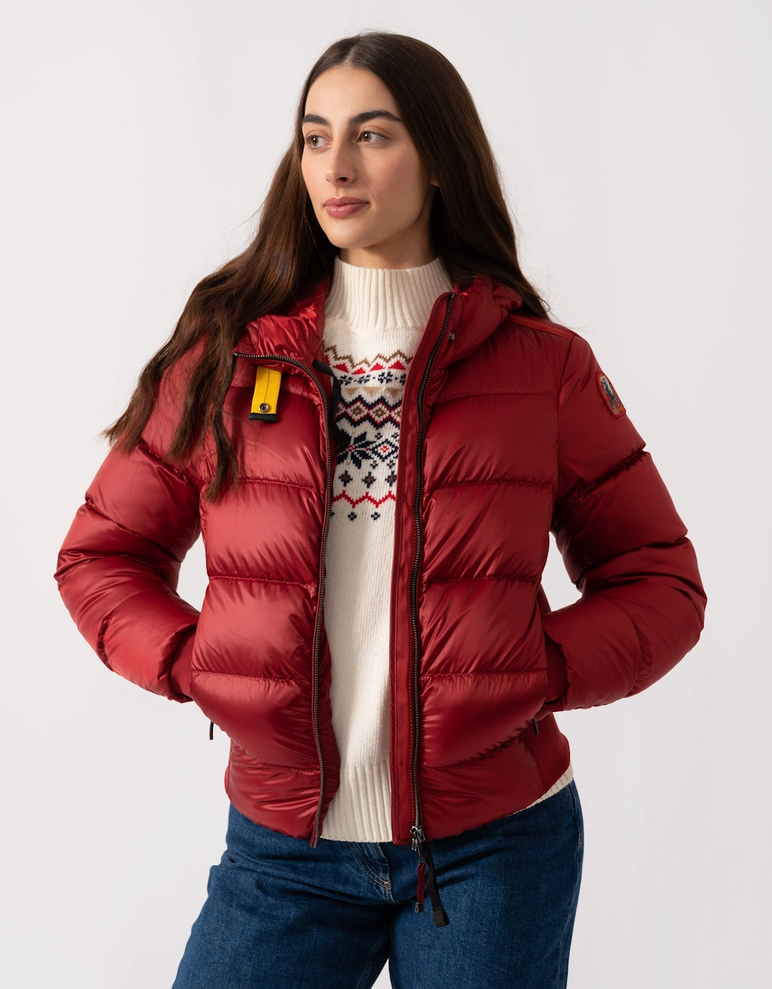Mariah Womens Hooded Down Bomber - Rio Red 310