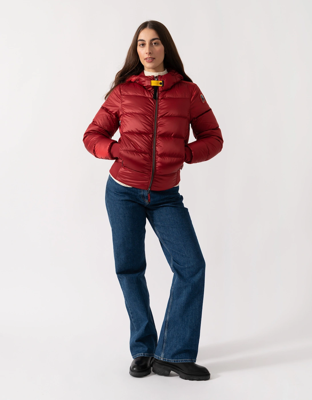 Parajumpers Women's Red Mariah Hooded Down Bomber - Rio 310  6 Xs