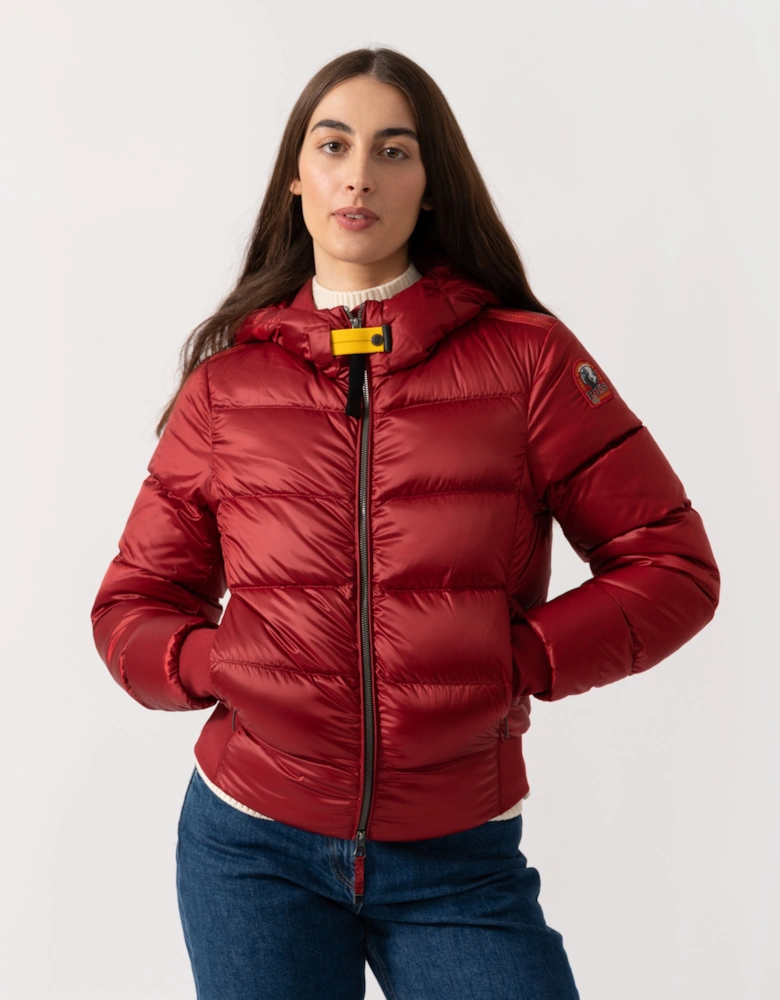 Mariah Womens Hooded Down Bomber - Rio Red 310
