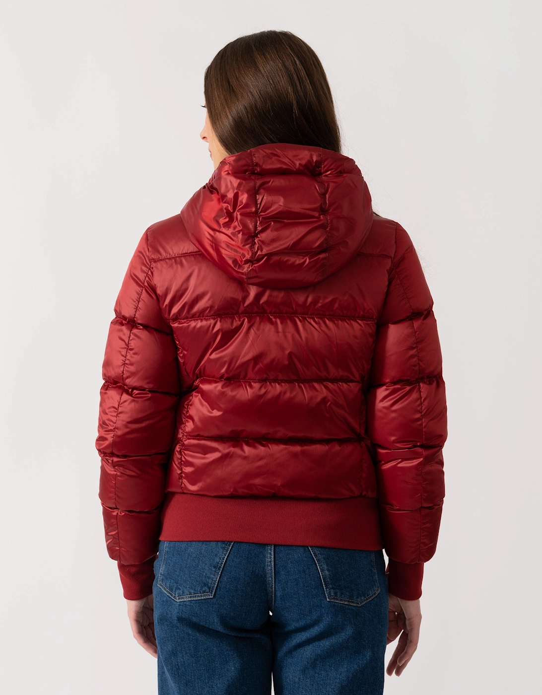 Mariah Womens Hooded Down Bomber - Rio Red 310