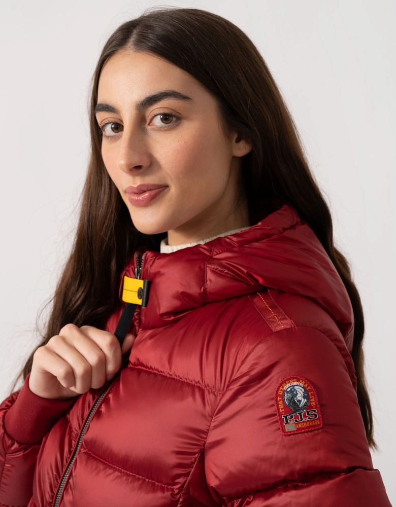 Mariah Womens Hooded Down Bomber - Rio Red 310