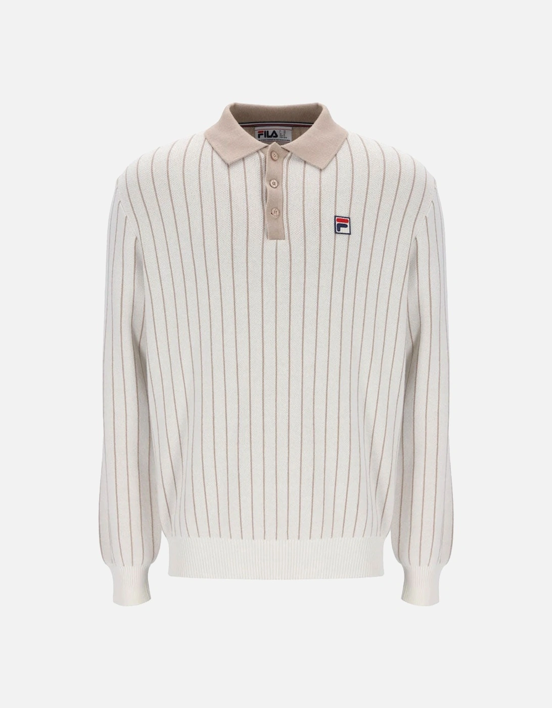 Vintage Kobe Original Stripe Knitted Longsleeved Polo Shirt - Gardina / Stone, 3 of 2