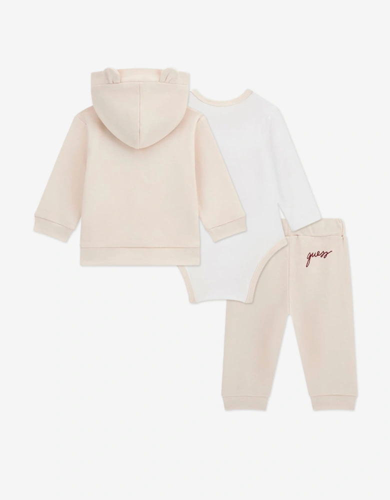 Baby Teddy Bear Tracksuit Set in Beige