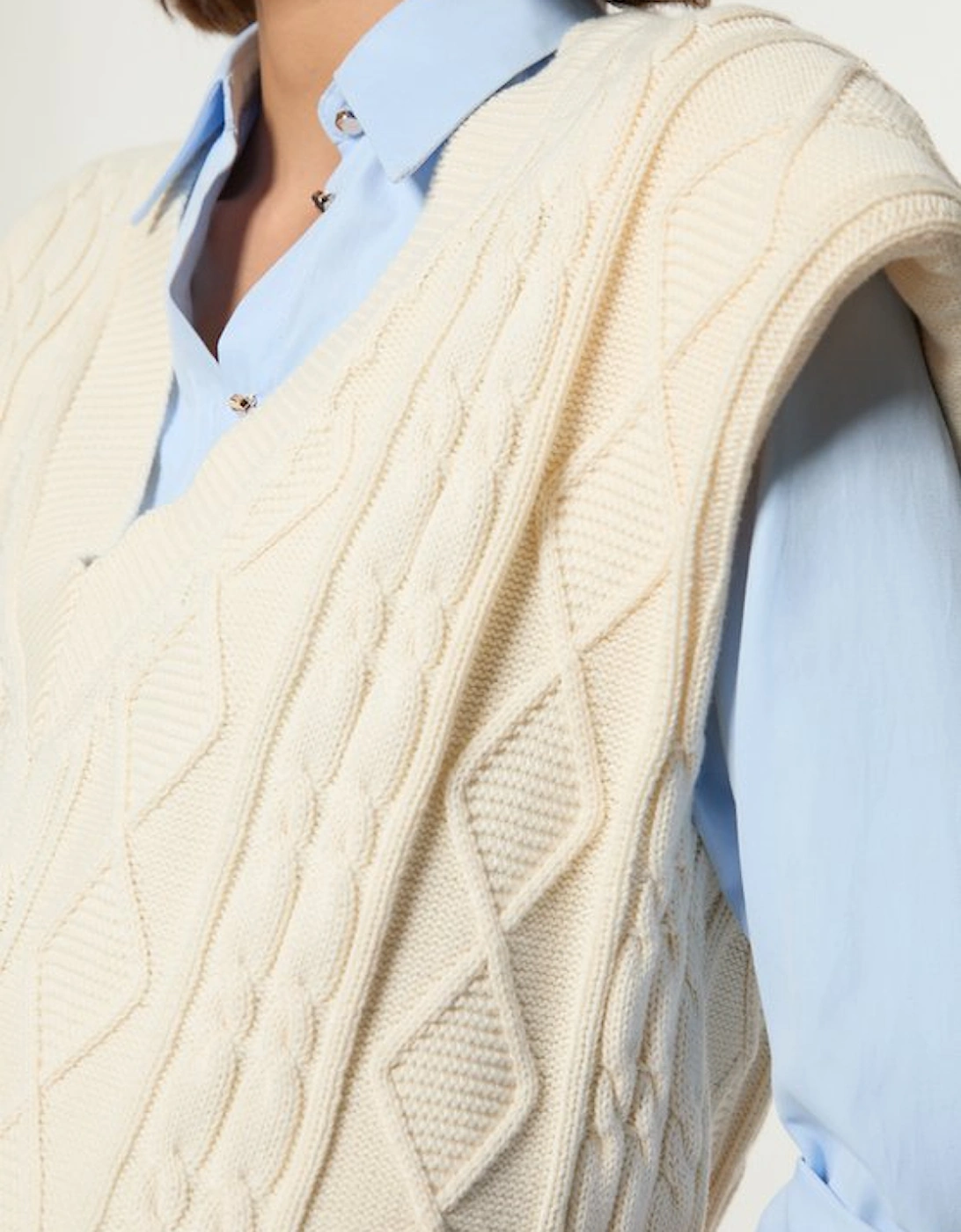 Knitted Cable Longline Tank