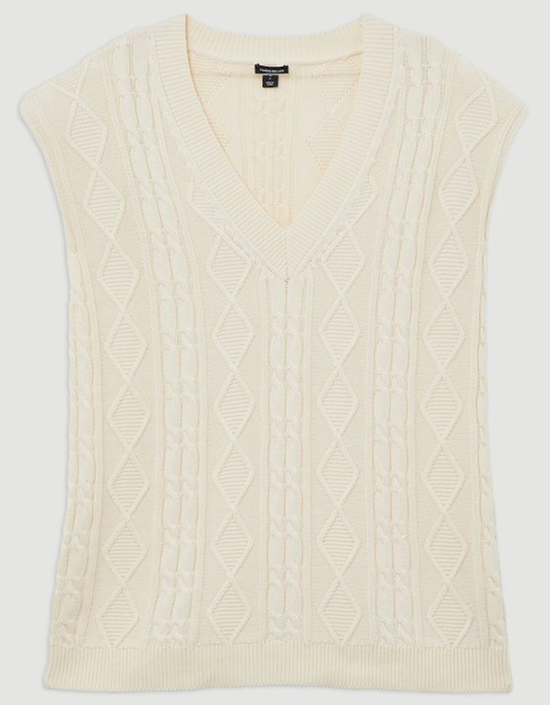 Knitted Cable Longline Tank